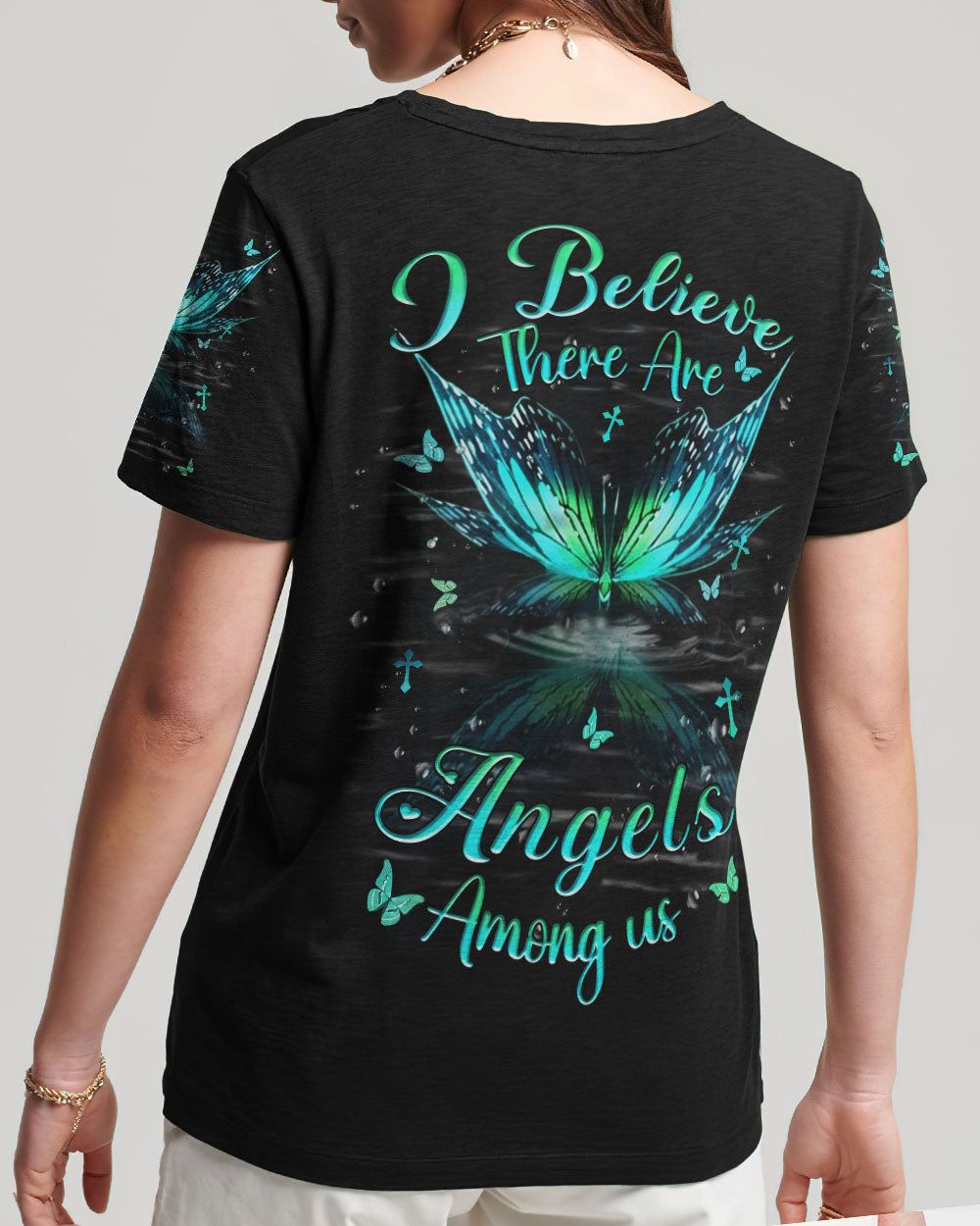 I Believe There Are Angels Among Us Women's All Over Print Shirt - Yhhn2401252