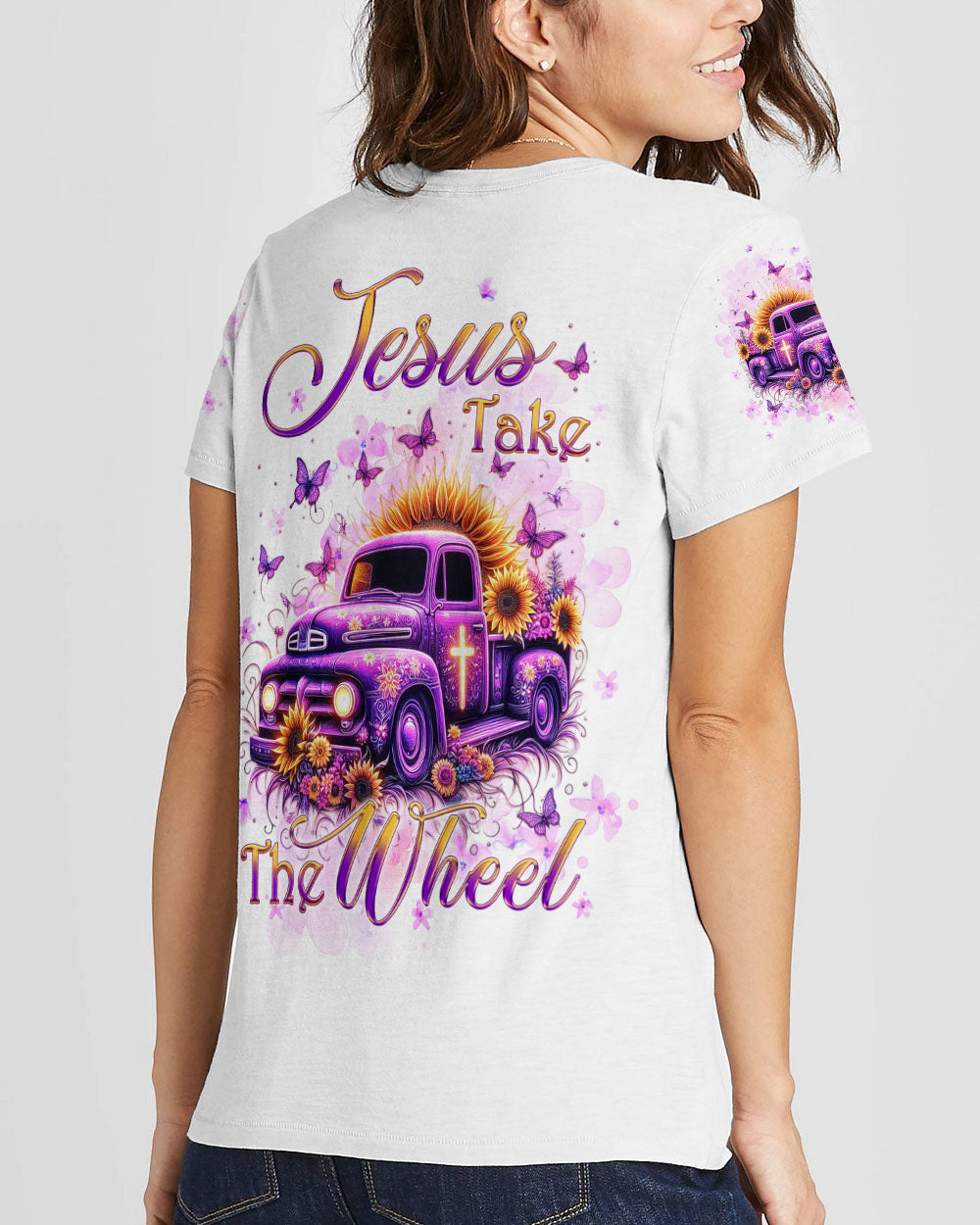Jesus Take The Wheel Sunflower Women's All Over Print Shirt - Yhkd1502241