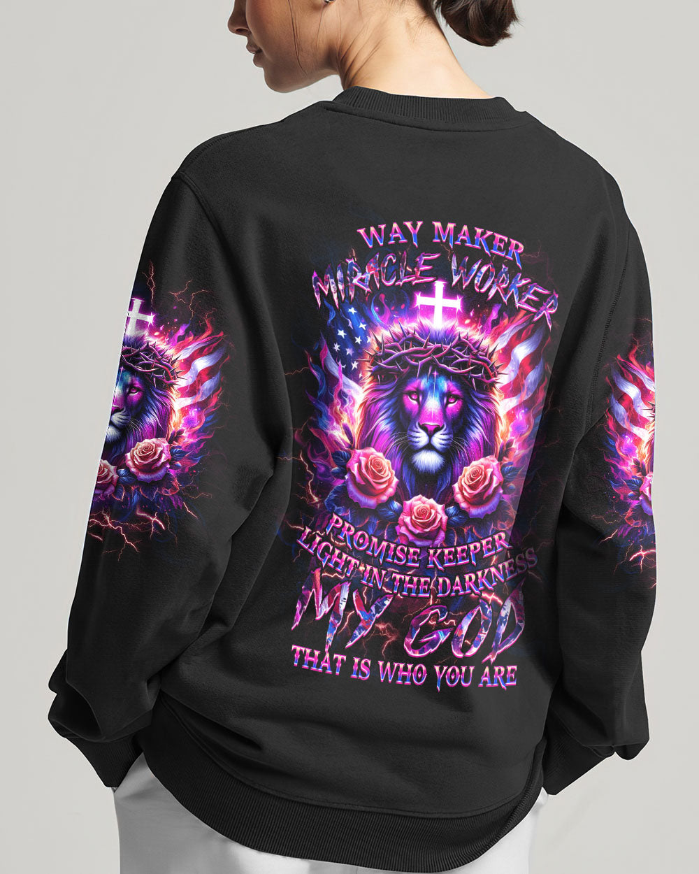 Way Maker Miracle Worker Cross Lion Women's All Over Print Shirt - Yhkd2205242
