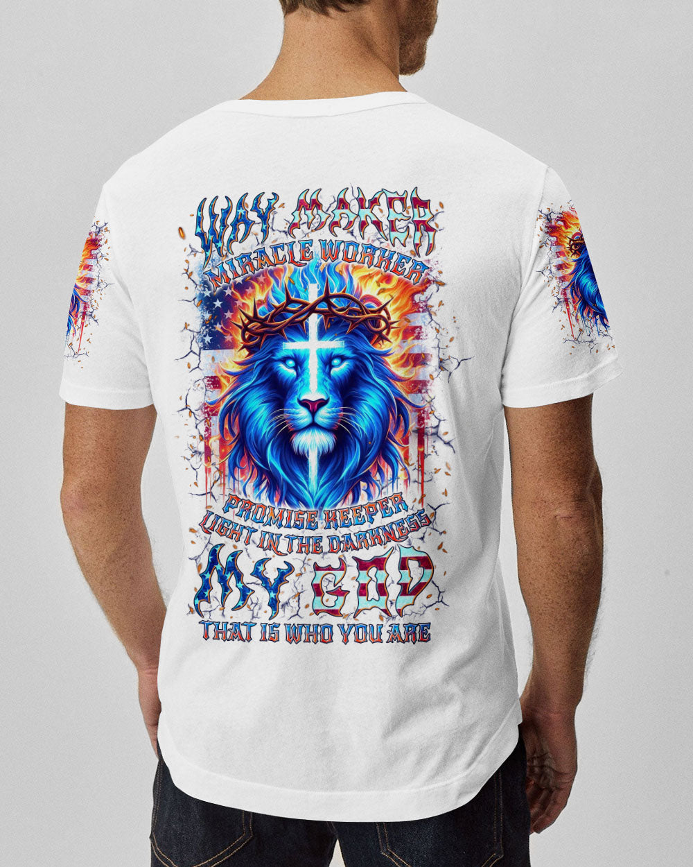 Way Maker Miracle Worker Cross Lion Men's All Over Print Shirt - Yhln0306244