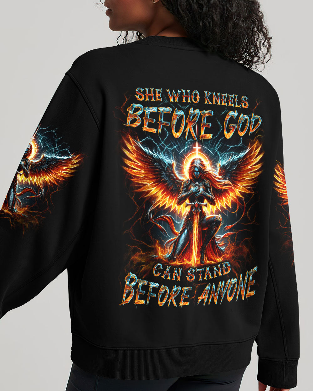 She Who Kneels Before God Warrior Women's All Over Print Shirt - Yhln1602242