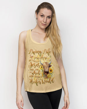 Living Life Somewhere Between Jesus Heifer Women's All Over Print Shirt - Yhln2702242