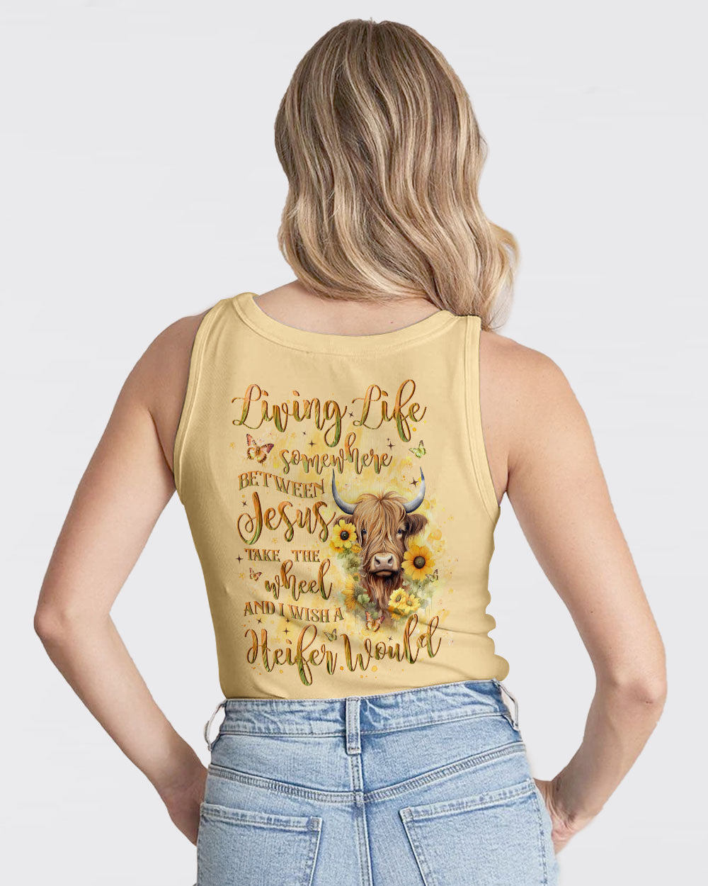 Living Life Somewhere Between Jesus Heifer Women's All Over Print Shirt - Yhln2702242
