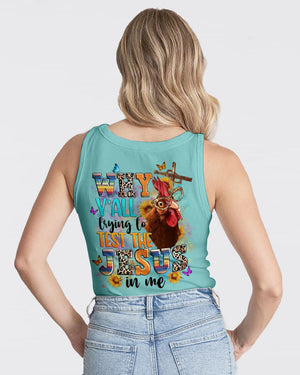 Why Y'all Trying To Test The Jesus In Me Women's All Over Print Shirt - Yhln2708242