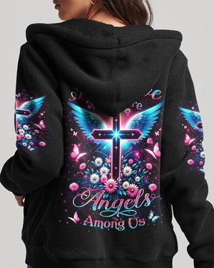 I Believe There Are Angels Among Us Cross Wings Women's All Over Print Shirt - Yhlt0204242