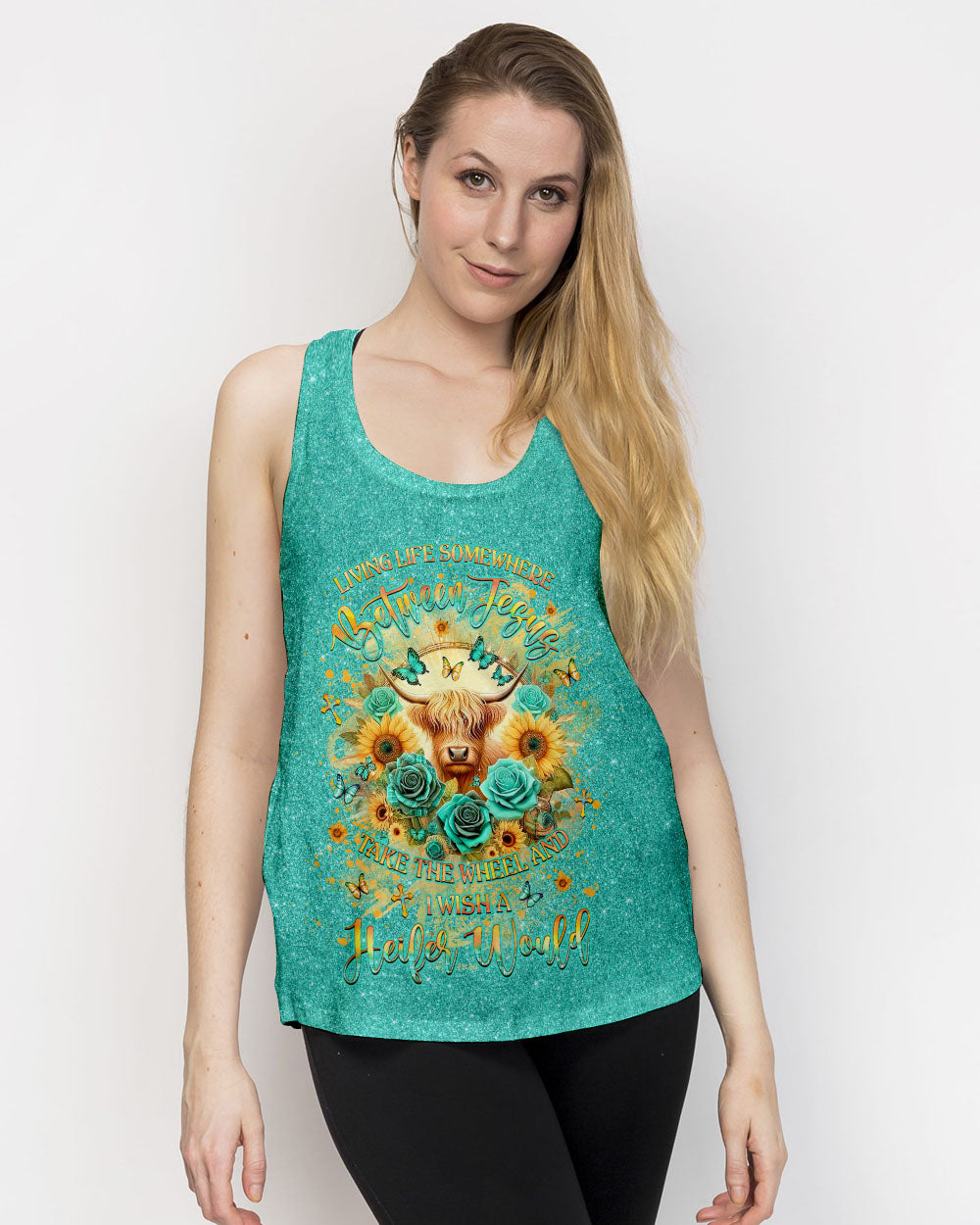 Living Life Somewhere Between Jesus Heifers Women's All Over Print Shirt - Yhlt0307241