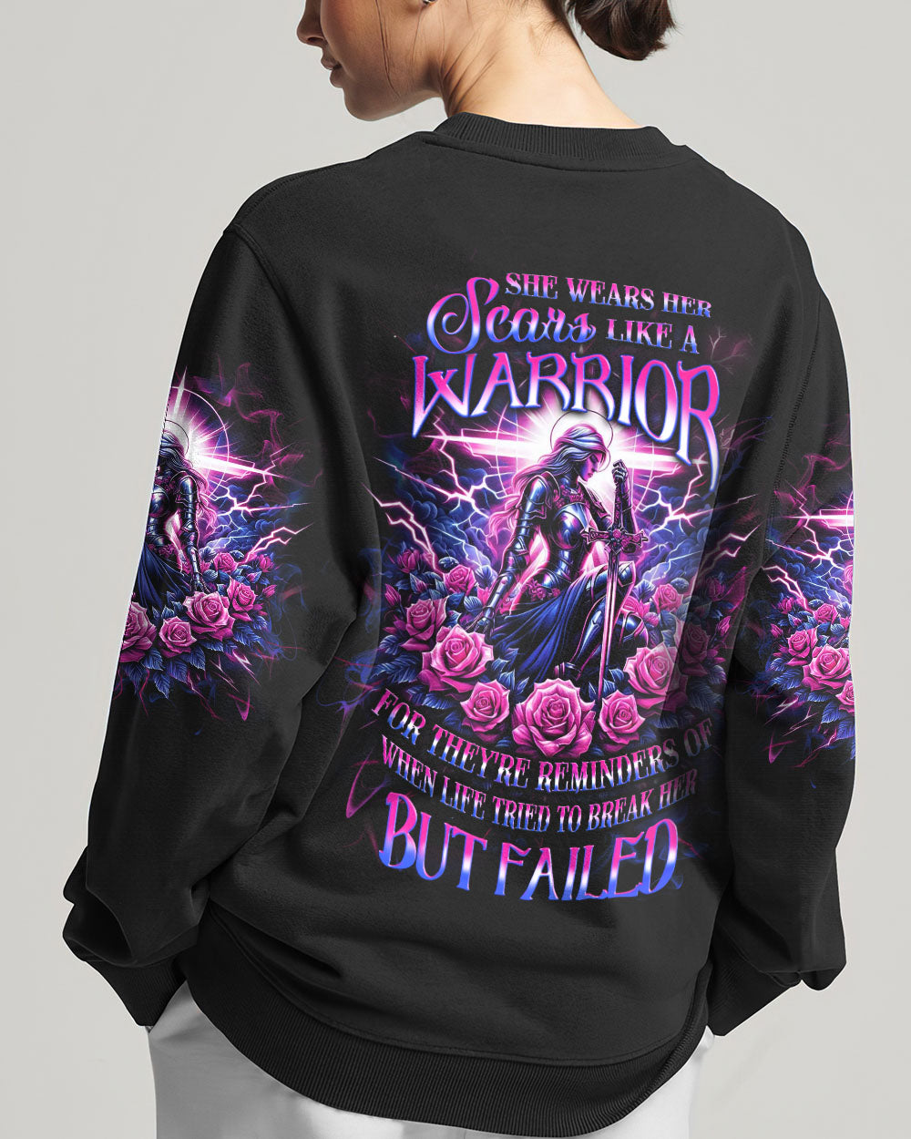 She Wears Her Scars Like A Warrior Women's All Over Print Shirt - Yhlt0612241