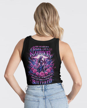 She Wears Her Scars Like A Warrior Women's All Over Print Shirt - Yhlt0612241
