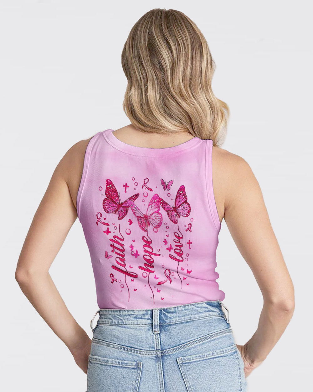 Faith Hope Love Breast Cancer Women's All Over Print Shirt - Yhlt0708253