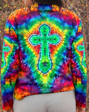 Radiant Psychedelic Cross Women's All Over Print Shirt - Yhlt1201262
