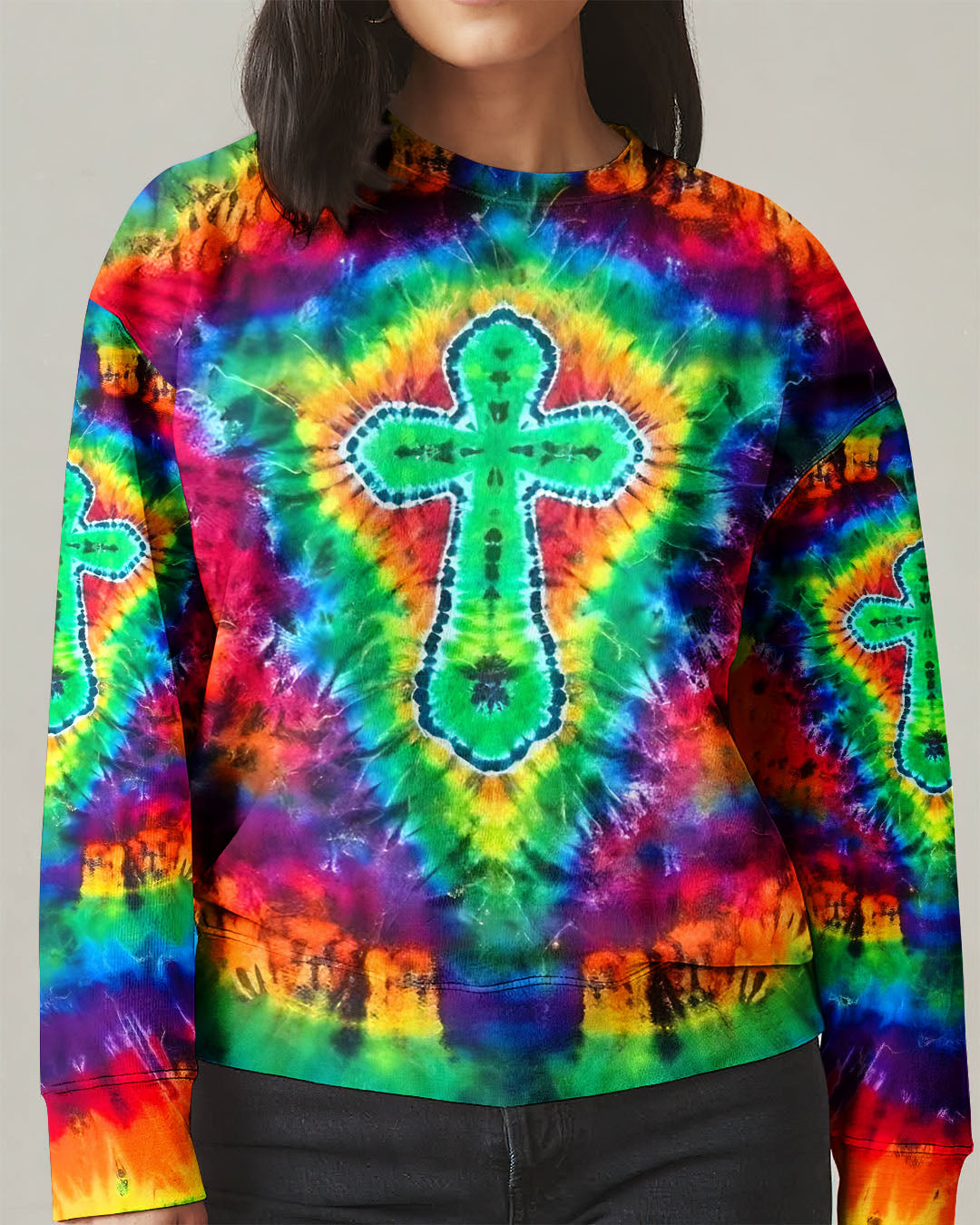 Radiant Psychedelic Cross Women's All Over Print Shirt - Yhlt1201262