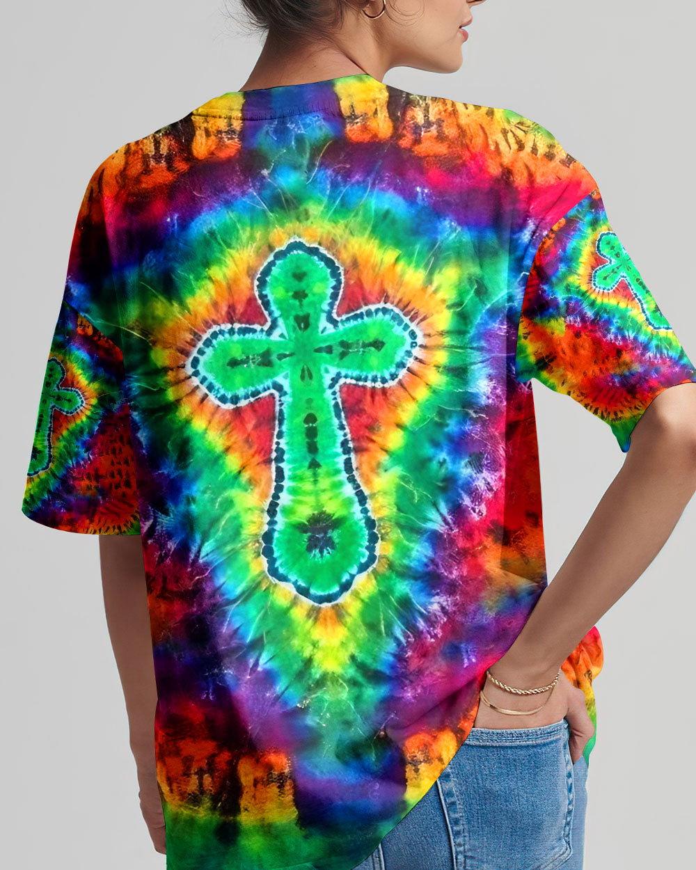 Radiant Psychedelic Cross Women's All Over Print Shirt - Yhlt1201262