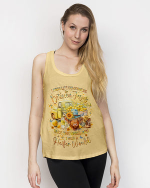 Living Life Somewhere Between Jesus Heifers Women's All Over Print Shirt - Yhlt1203242