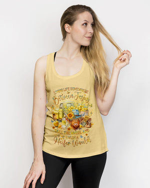 Living Life Somewhere Between Jesus Heifers Women's All Over Print Shirt - Yhlt1203242