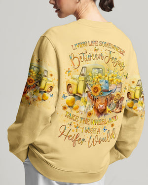 Living Life Somewhere Between Jesus Heifers Women's All Over Print Shirt - Yhlt1203242