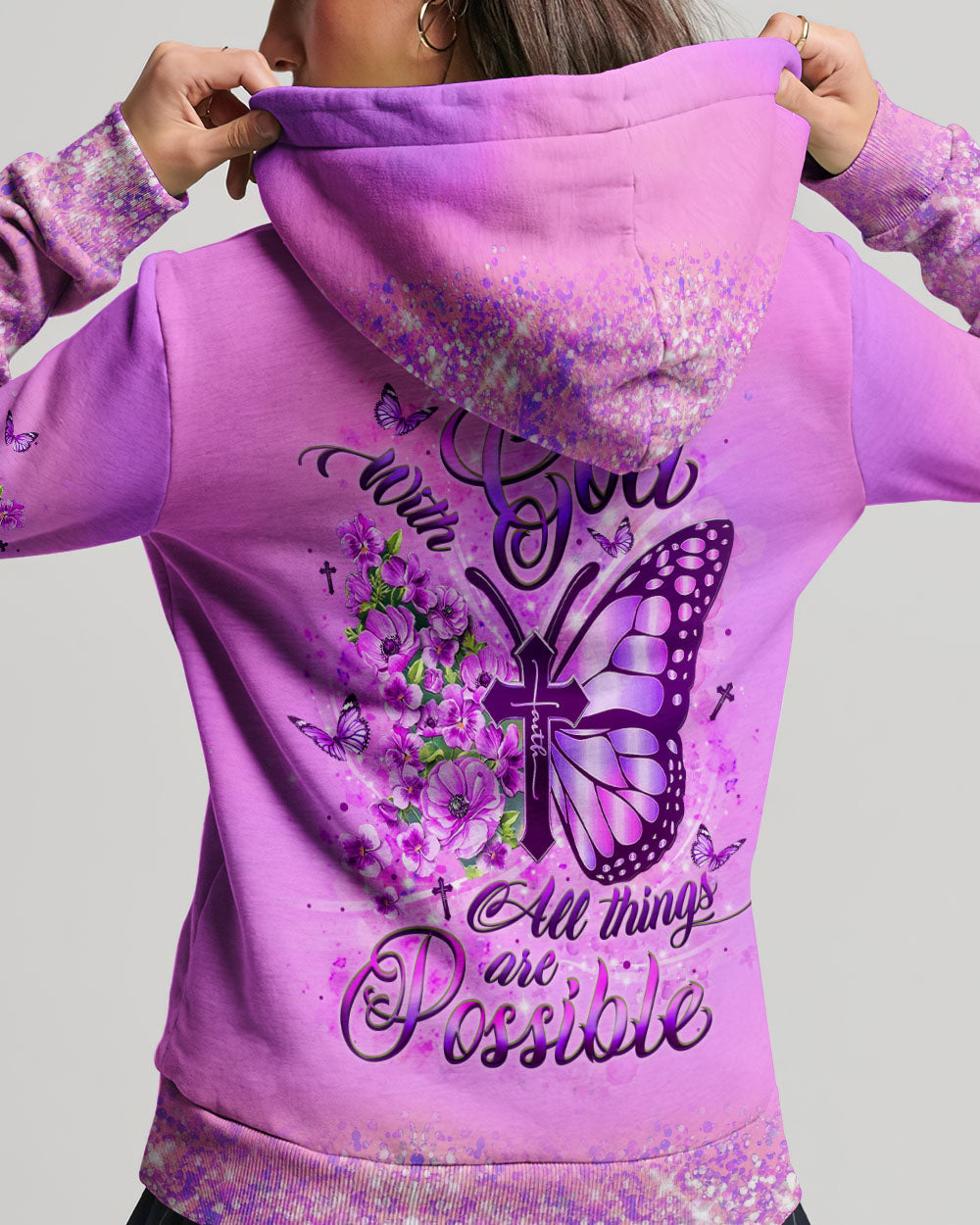 With God All Things Are Possible Butterfly Women's All Over Print Shirt - Yhlt1809241