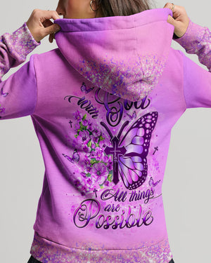 With God All Things Are Possible Butterfly Women's All Over Print Shirt - Yhlt1809241