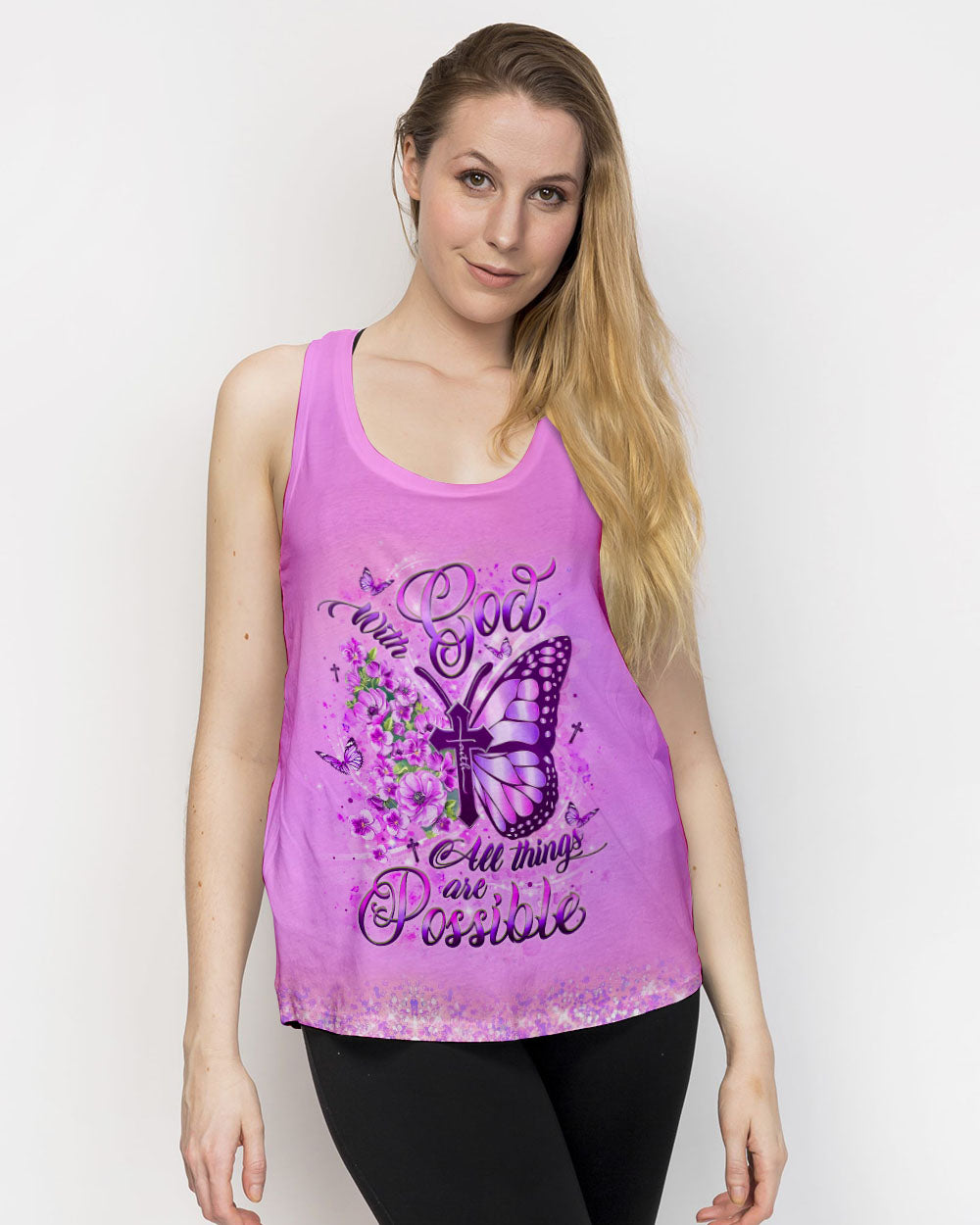 With God All Things Are Possible Butterfly Women's All Over Print Shirt - Yhlt1809241