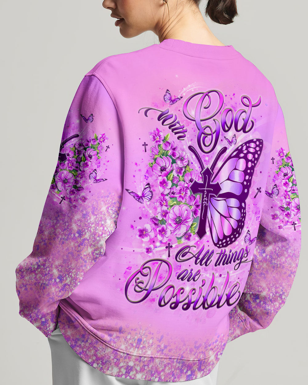 With God All Things Are Possible Butterfly Women's All Over Print Shirt - Yhlt1809241