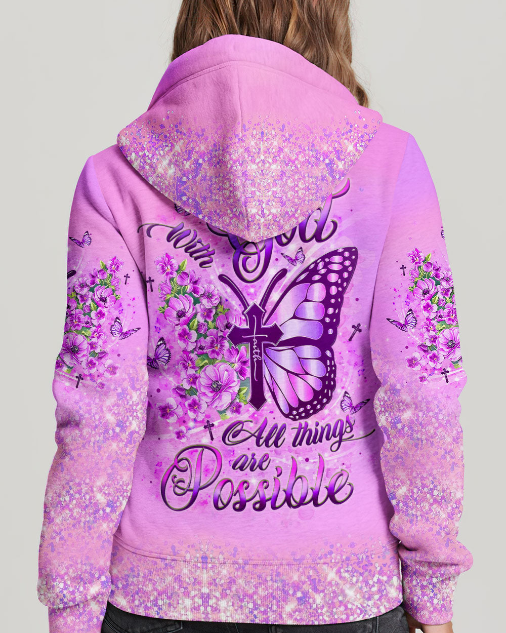 With God All Things Are Possible Butterfly Women's All Over Print Shirt - Yhlt1809241