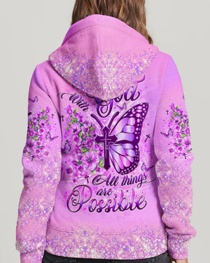 With God All Things Are Possible Butterfly Women's All Over Print Shirt - Yhlt1809241