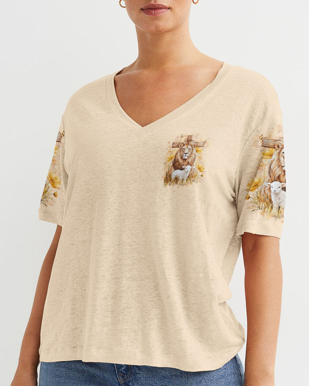 With God All Things Are Possible Lion Lamb Women's All Over Print Shirt - Yhlt2101252