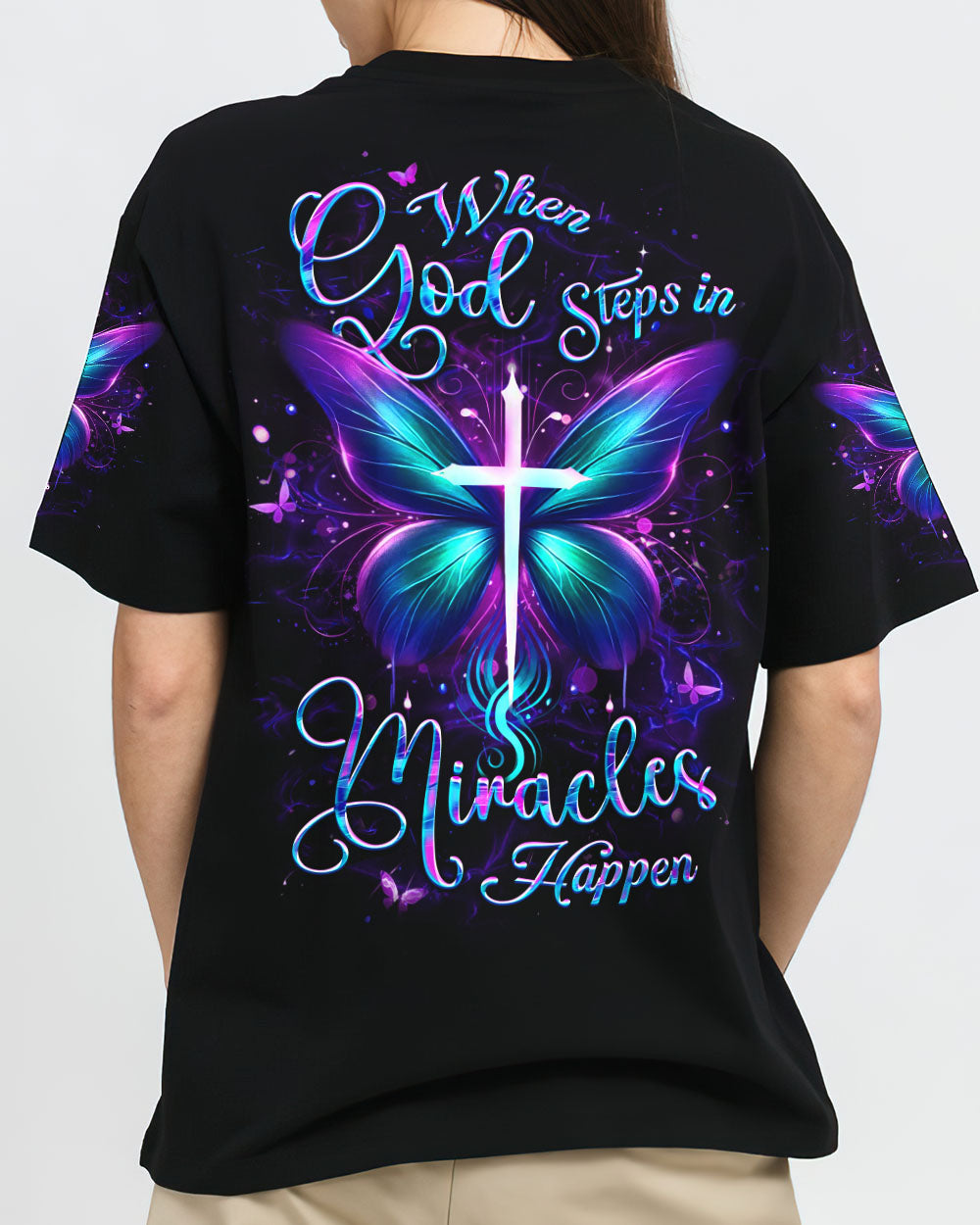 When God Steps In Miracles Happen Women's All Over Print Shirt - Yhlt2412241