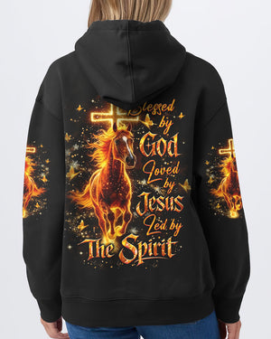 Blessed By God Loved By Jesus Horse Women's All Over Print Shirt - Yhlt3001261