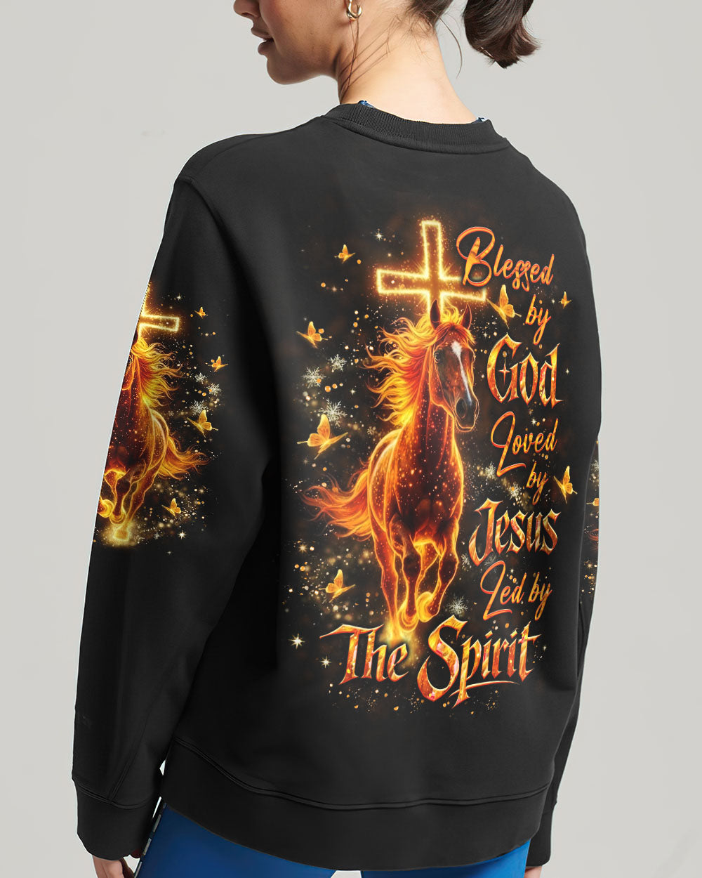 Blessed By God Loved By Jesus Horse Women's All Over Print Shirt - Yhlt3001261