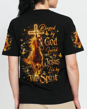 Blessed By God Loved By Jesus Horse Women's All Over Print Shirt - Yhlt3001261