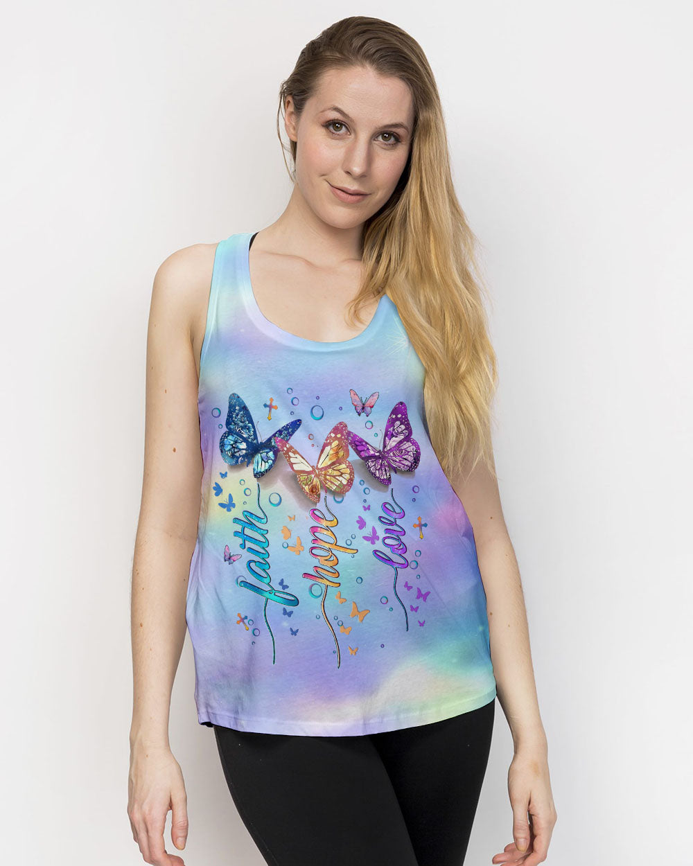 Faith Hope Love Butterfly Women's All Over Print Shirt - Yhlt3112242