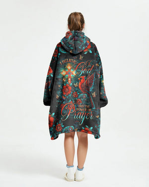 I Believe In God Sherpa Blanket Hoodie - Tlno1311242