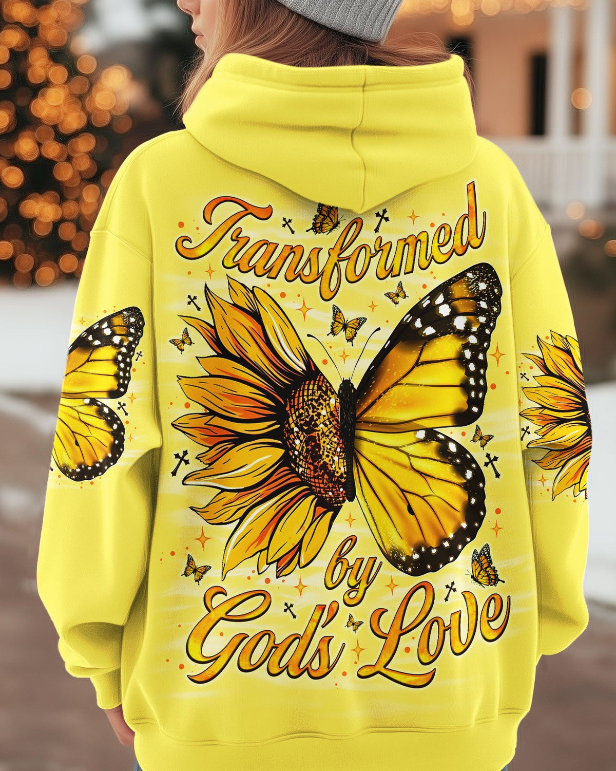 Transformed By God's Love Butterfly Sunflower Women's All Over Print Shirt  - Tlno1911252