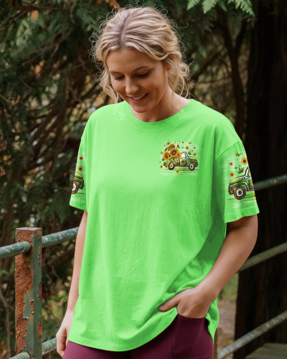 Jesus Take The Wheel Truck Sunflower  Women's All Over Print Shirt - Tlno1704261