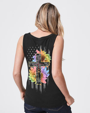 Faith Rainbow Sunflower Cross Flag Women's All Over Print Shirt - Ri2406234