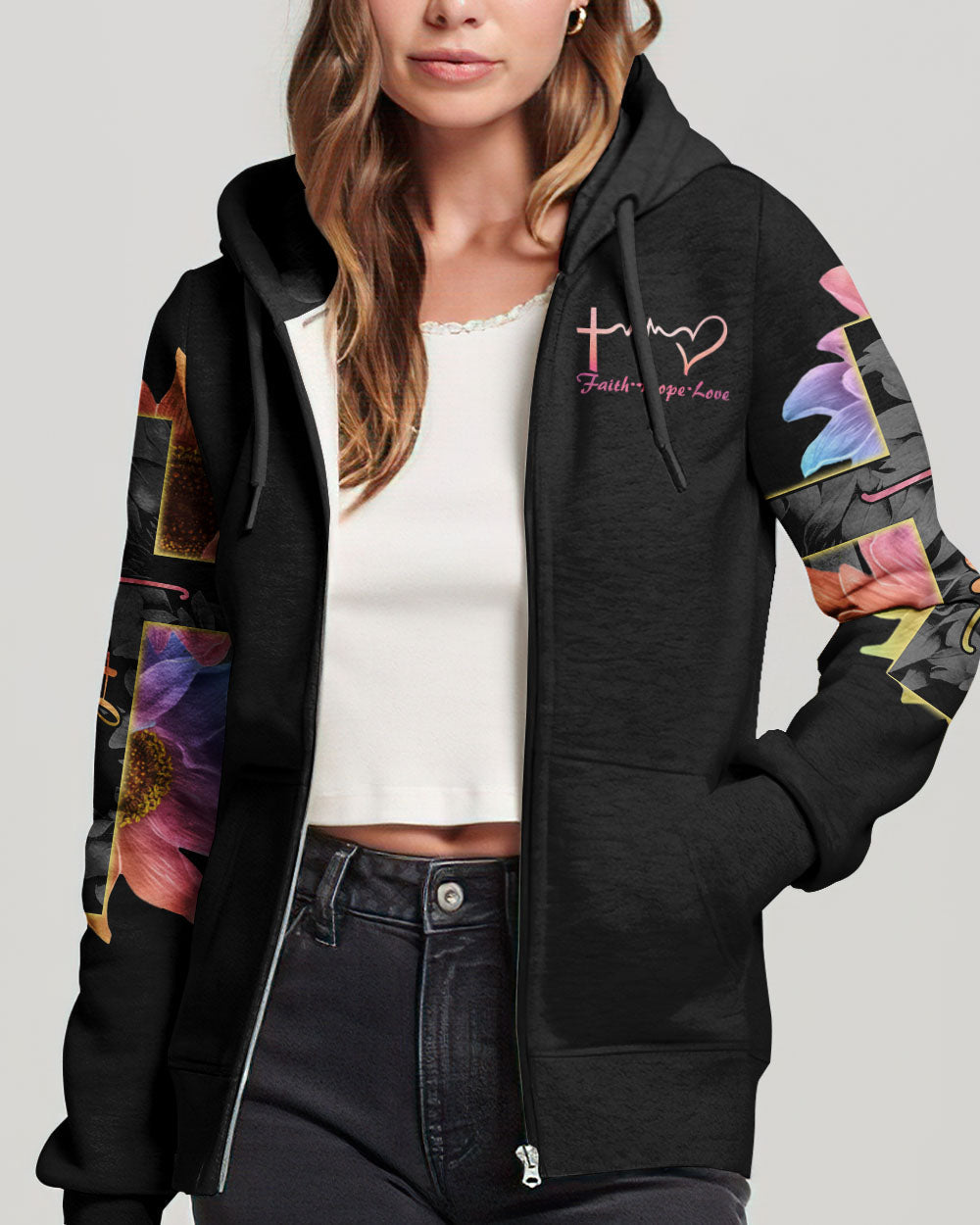 Faith Rainbow Sunflower Cross Flag Women's All Over Print Shirt - Ri2406234