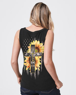 Faith Lion Cross Flag Women's All Over Print Shirt - Ri2406232