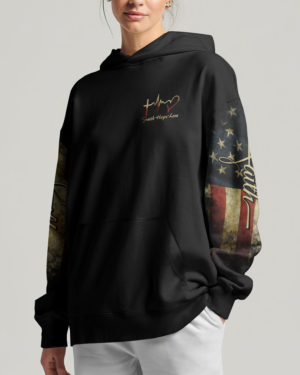 One Nation Under God Vintage Flag Women's All Over Print Shirt - Ri2406233