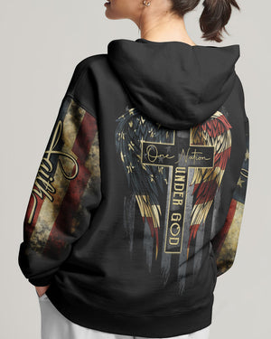 One Nation Under God Vintage Flag Women's All Over Print Shirt - Ri2406233