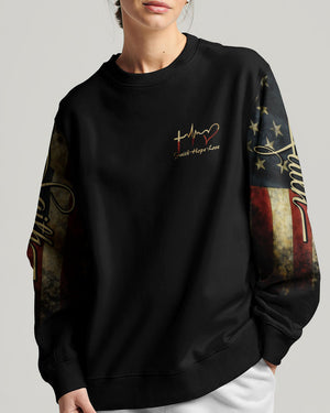 One Nation Under God Vintage Flag Women's All Over Print Shirt - Ri2406233
