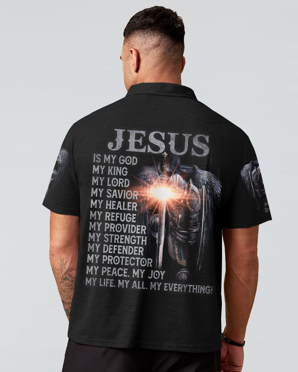 Jesus Is My God My King My Lord Warrior Men's All Over Print Shirt - Ri2406236