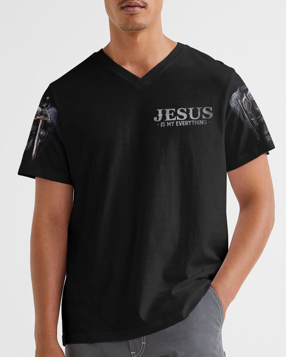 Jesus Is My God My King My Lord Warrior Men's All Over Print Shirt - Ri2406236