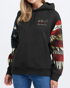 Stand For The Flag Kneel For The Cross Wings Women's All Over Print Shirt - Ri2506235