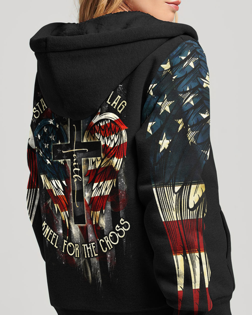 Stand For The Flag Kneel For The Cross Wings Women's All Over Print Shirt - Ri2506235