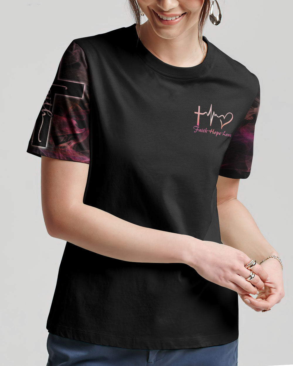 Way Maker Miracle Worker Lion Cross Pink Women's All Over Print Shirt - Tltm2406233