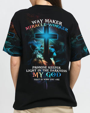 Way Maker Miracle Worker Lion Cross Light Colorful Women's All Over Print Shirt - Tltm2406235