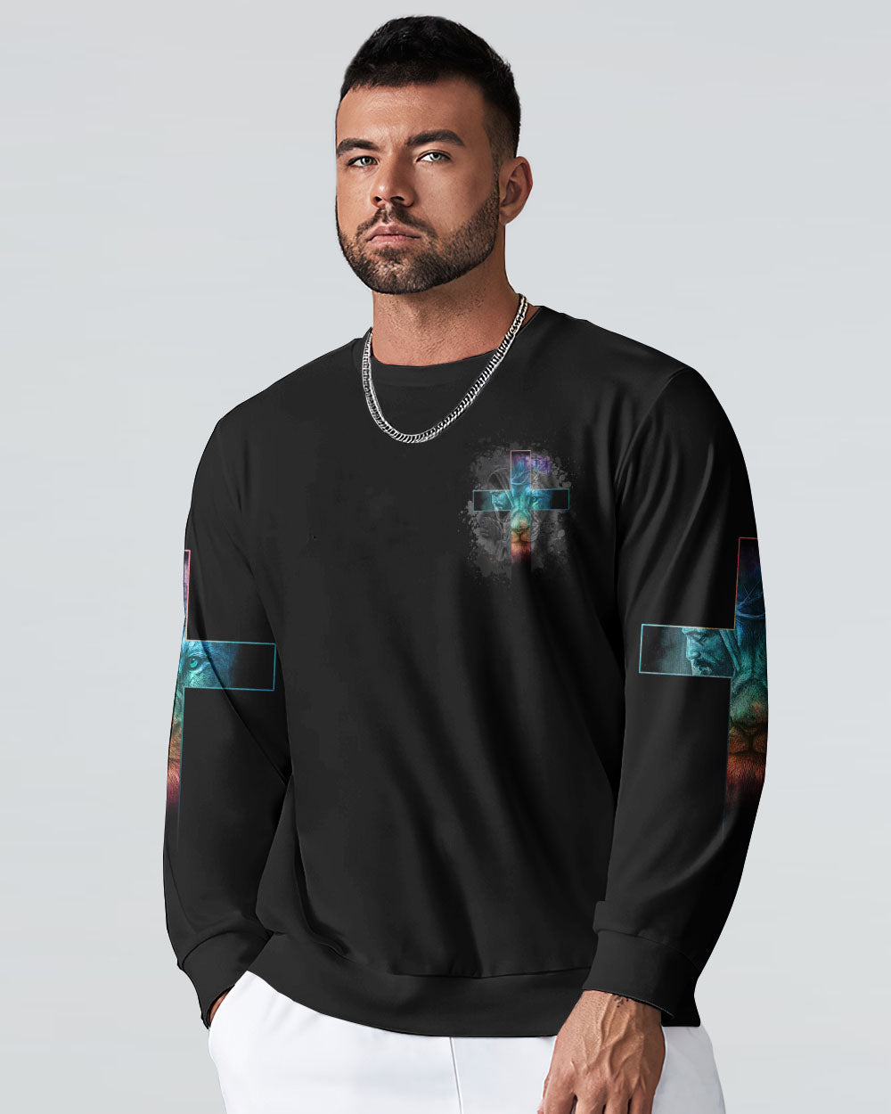 Jesus Born As A Baby Lion Cross Men's All Over Print Shirt - Tltm2406236