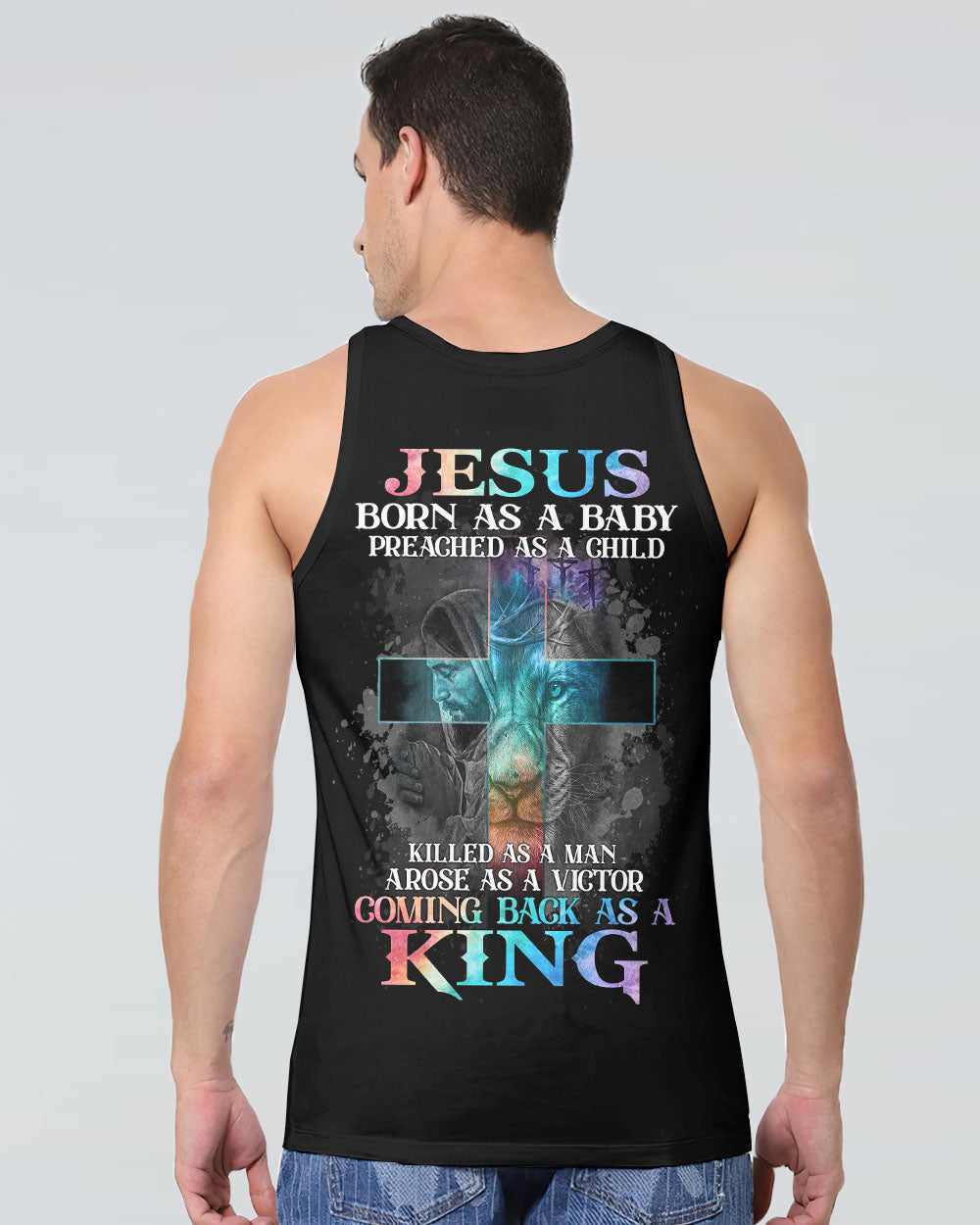 Jesus Born As A Baby Lion Cross Men's All Over Print Shirt - Tltm2406236