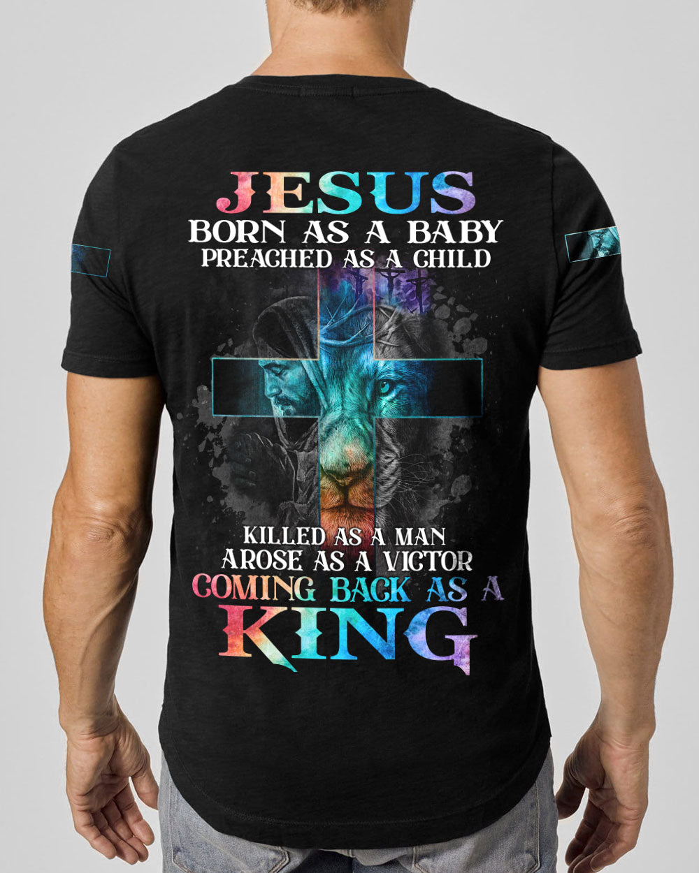 Jesus Born As A Baby Lion Cross Men's All Over Print Shirt - Tltm2406236
