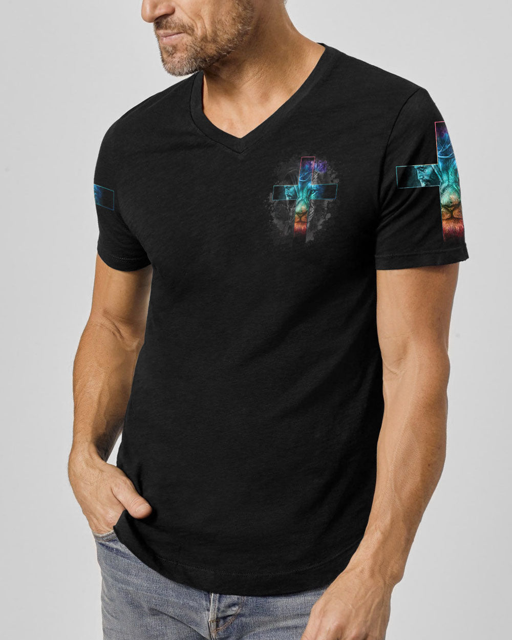 Jesus Born As A Baby Lion Cross Men's All Over Print Shirt - Tltm2406236